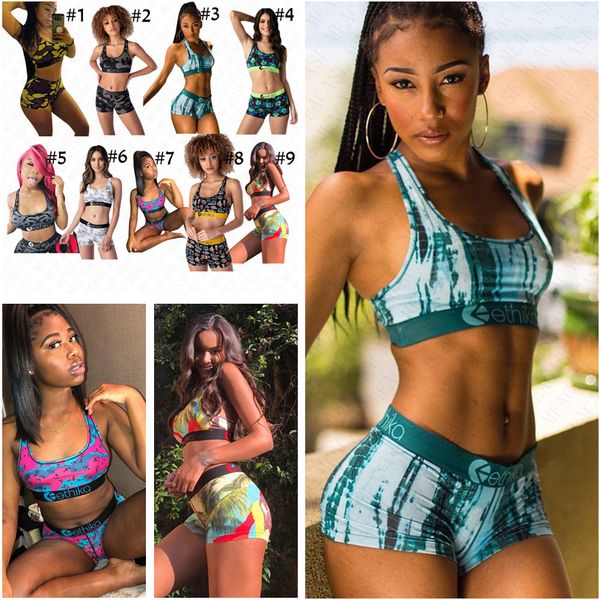

women designer swimsuit 2 piece branded swimwear fashion printing sports bra+ shorts bikini set beachwear swim bath suit d61513, White;black
