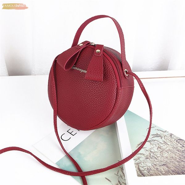 

fashion women phone plain bag mini pu leather circular handbag simple design messenger bags for women female crossbody bags purse