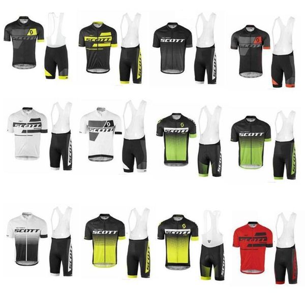 

new men scott cycling jersey cycling clothes set maillot ciclismo short sleeve ktm ropa ciclismo mtb cycling shirt +bib shorts d1003, Black;blue