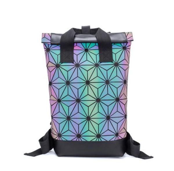 

new backpacks women luminous lapbackpack holographic men travel noctilucent backpacks geometric school bag for teenage girls
