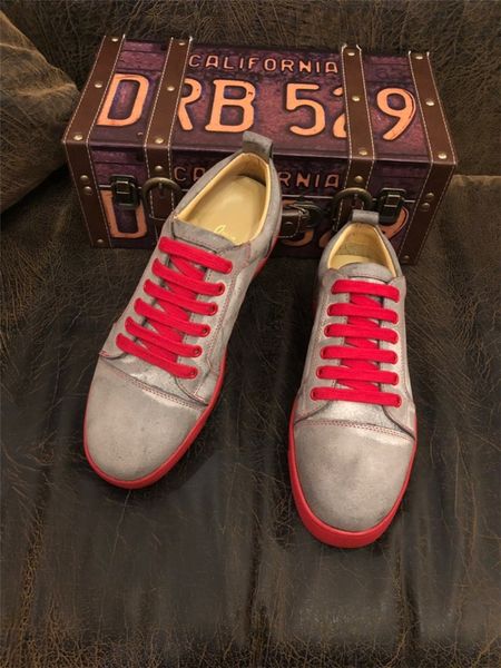 

fashion luxury red bottom shoes men's platform shoes red outsole boots non-slip wear-resistant men's and women's casual shoes, Black