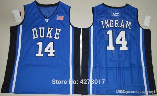 

mens brandon ingram 14 duke blue devils retro college basketball jerseys chino hills huskies high school shirts for me, Black;blue