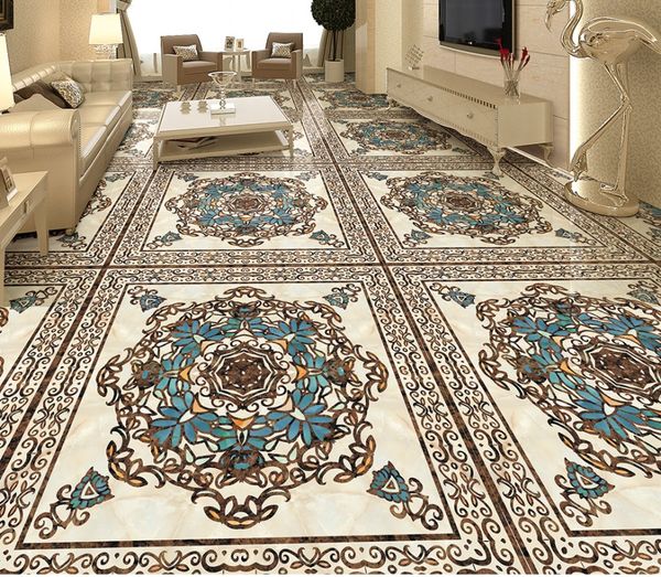 

self-adhesive pvc wallpaper living room floor tile small flower tile antique brick european pattern restaurant floor background wall parquet