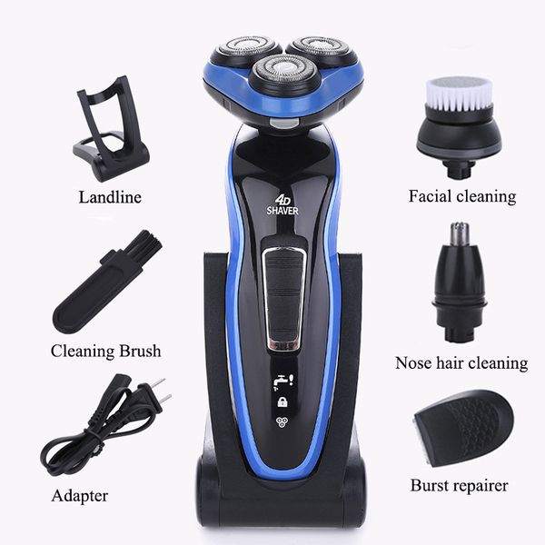 

7 in 1 4d rechargeable bald head men multi-functional electric shaver wet&dry use full body waterproof multipurpose shaver