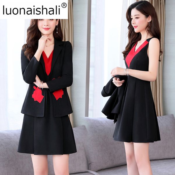 

2019 spring autumn women classic plaid long sleeve suit coat and zipper fly mini skirt suit female office lady set h101, White