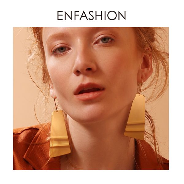 

enfashion hope earring matte gold color stainless steel long drop earrings for women earings fashion jewelry oorbellen ec181045, Silver