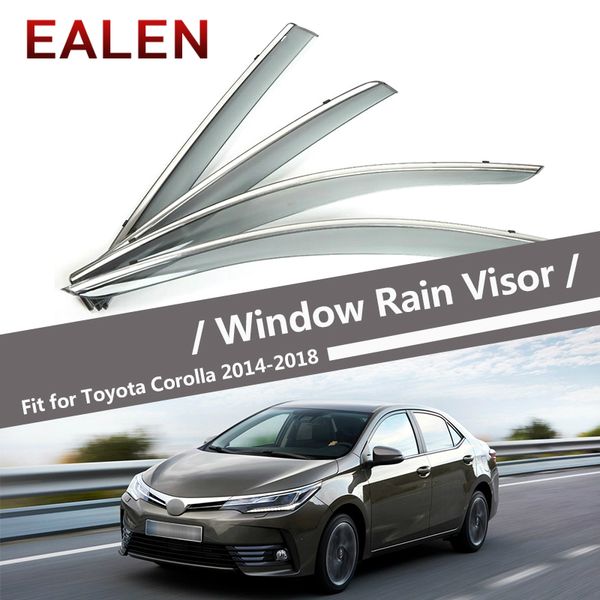 

ealen for toyota corolla e170 2014 2015 2016 2017 2018 vent sun deflectors guard accessories 4pcs/1set smoke window rain visor