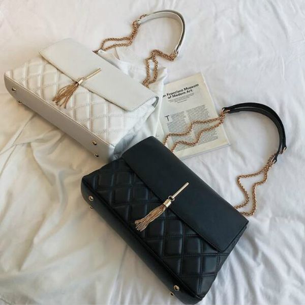 

designer retro women chain big tassel handbags women shoulder bags luxury pu leather crossbody bag large tote lady purse new/33