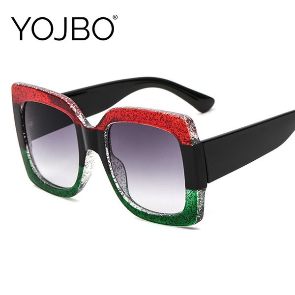 

yojbo square oversized sunglasses for women laides hd big sun glasses for female vintage retro shades ray, White;black