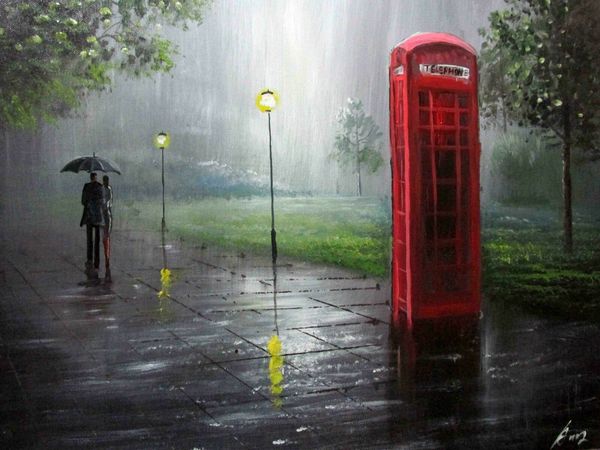 

100%hand-painted rainy scenery art canvas art high-quality oil painting on canvas wall decor wall home decor wall art picture