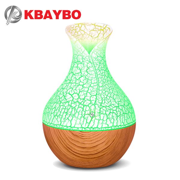 

KBAYBO 130ml mini USB air humidifier aroma oil diffuser essential aroma mist maker fogger creative crackle with 7 LED colors