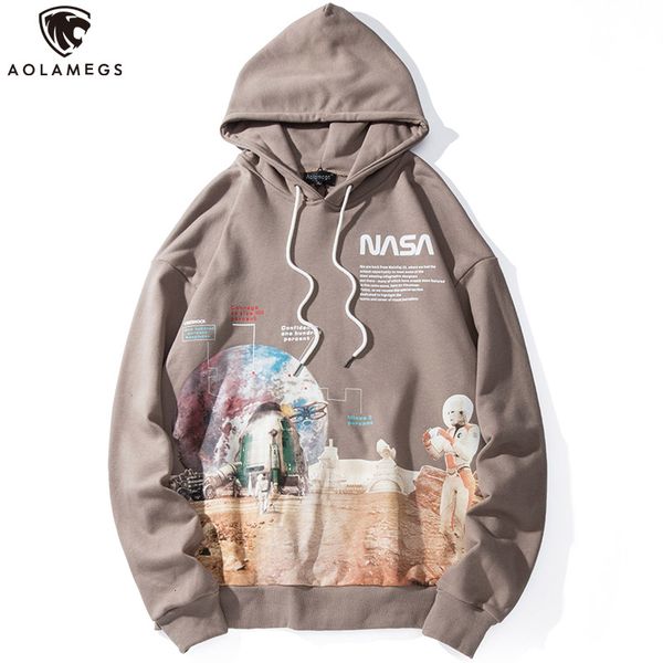 

Толстовки с капюшоном Aolamegs Men Planet Пуловер с капюшоном Harajuku с капюшоном Advanced Hip Hop Sty