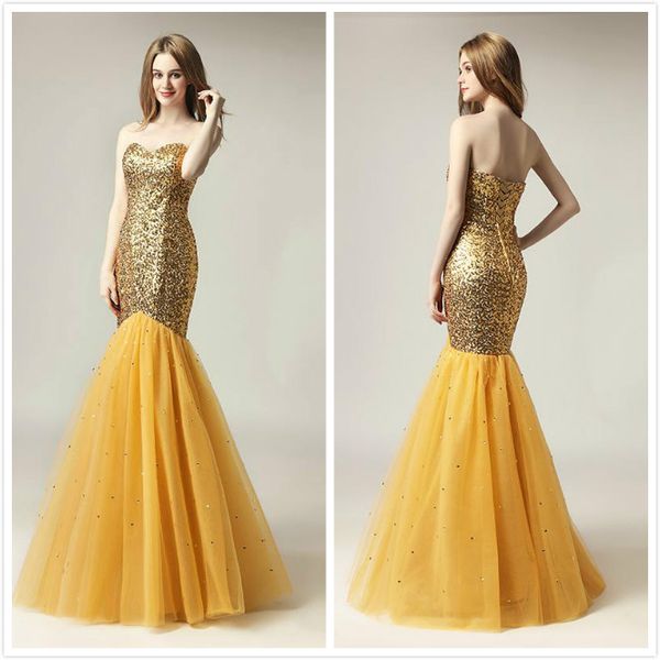 

2020 plus size sparkly mermaid evening gowns formal party wear prom evening dresses sequined gold floor length cheap, Black;red