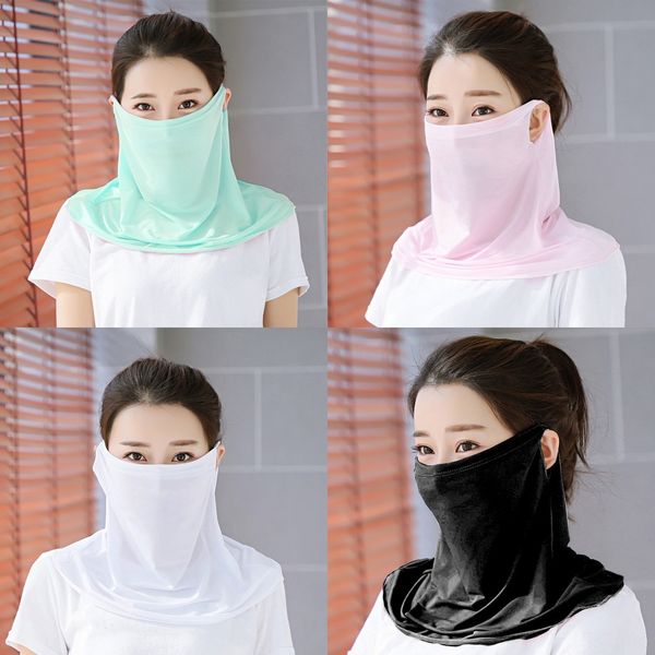 

uave1 sports scarf headwear magic scarf cycling mask cover fishing anti-uvsilk ride bicycle bandana face mask running, Black