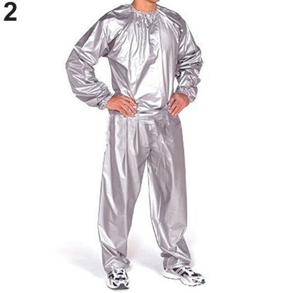 

weight loss sauna suit exercise gym anti-rip black men women fitness loss weight long sleeve sweat sauna suit exercise pants, Gray