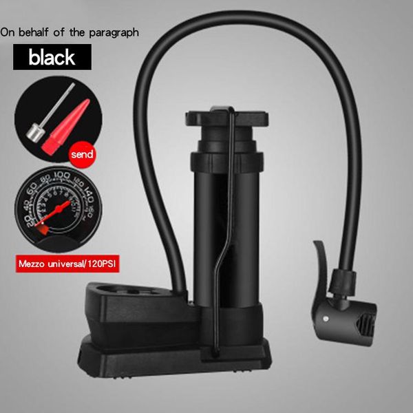 

1 pcs bicycle accessories with barometer aluminum alloy portable bicycle inflatable pump foot basketball pump