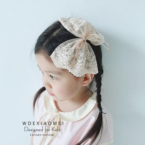 

fashion bow hair clips children headwear hairpins handmade lace big bowknot hair pin barrettes accessories for woman girls, Slivery;white