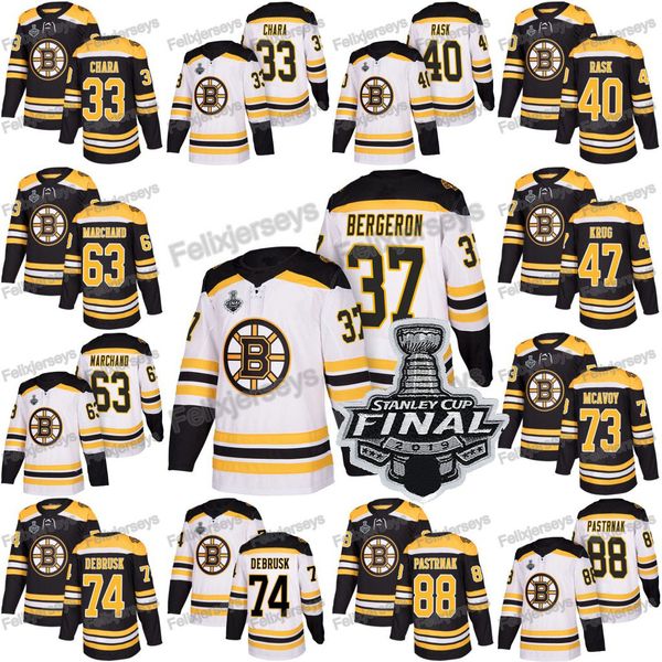 

Boston Bruins 2019 Stanley Cup Final David Pastrnak Patrice Bergeron Torey Krug Jake DeBrusk Charlie McAvoy Zdeno Chara Tuukka Rask Jersey