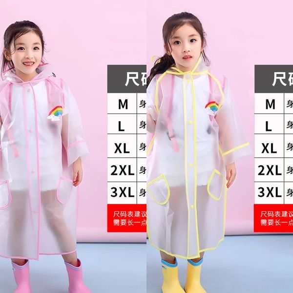 

p0wqz raincoat with schoolbag pupil environmental protection eva transparent poncho children's raincoat cloak cloak with schoolbag pupi, Red;brown