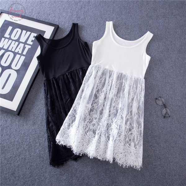 

cheshanf the spring and autumn ride camisole skirt in the long slim lace base size vest ng, White