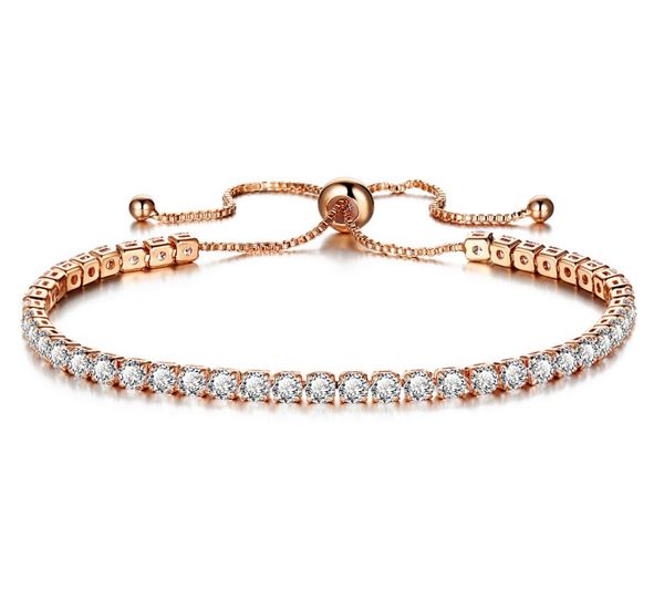 

gold plated link round cut sparkling crystals stones bracelets for womens jewelry pulseras mujer accessoires, Golden;silver
