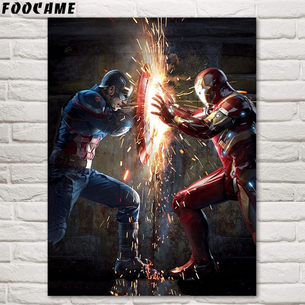 

foocame iron man movies posters silk print decorative picture decoration painting wall art home decor