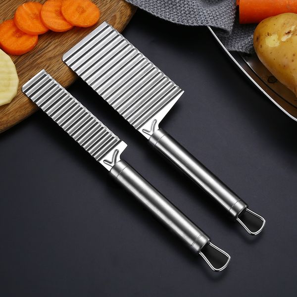 

unibird 1pc stainless steel potato wave knife french fry cutter vegetables slicer chip chopper cooking tool kitchen accessories