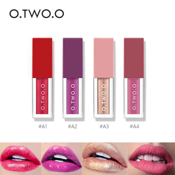 

o.two.o glitter lip gloss long-lasting moisturizing waterproof soft shimmering matte lip tint liquid lipstick makeup set