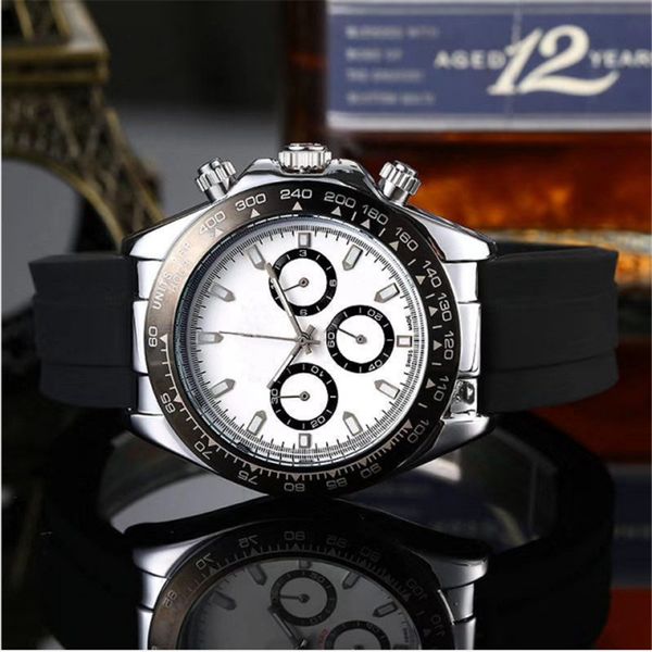 

men luxe watch waterproof famous rubber stainless steel dial quartz movement clock business sport watches relogio men's watch 08, Slivery;brown