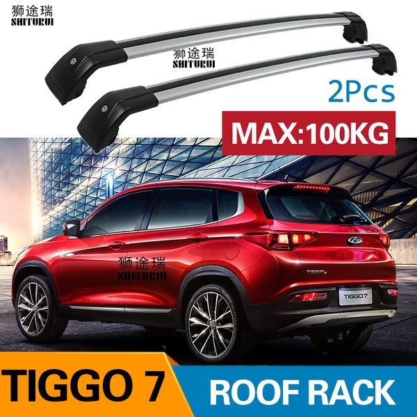 

2pcs roof bars for chery tiggo7 2015 2016 2017 2018 aluminum alloy side bars cross rails roof rack luggage cuv suv