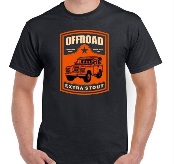 

off road extra stout mens funny t-shirt rover defender tee top, White;black