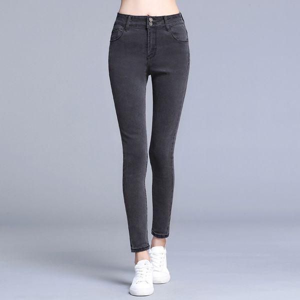 

fat mm large size 200 high-waisted elasticity jeans women's spring and autumn new style slim fit slimming versatile skinny trous, Blue