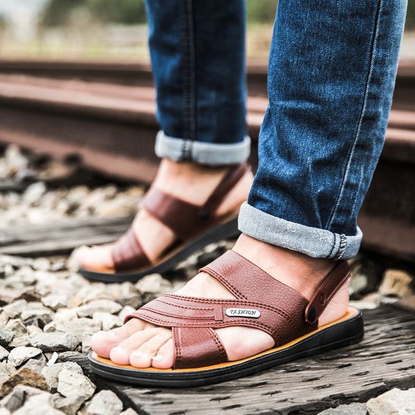 

men's fashion sandals summer beach shoes sandals s2nlxpa, Black