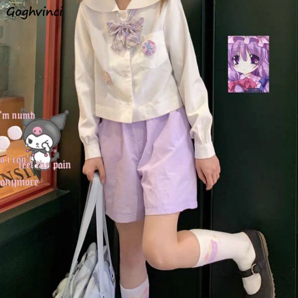 

shorts women solid loose preppy style simple sweet colorful kawaii leisure students korean all-match bf straight short new chic, White;black