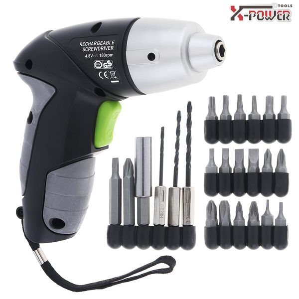 

mini ac 100~240v cordless rechargeable 4.8v/3.6v electric screwdriver with led lighting and screw drill bits accessories
