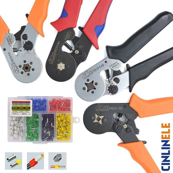 

6-6 0.25-6mm 23-10awg hexagon & 10s 0.25-10mm 23-7awg quadrilateral tube bootlace terminal crimping pliers crimp hand tools hsc8
