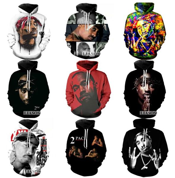 

new fashion couples men women 2pac 3d print hoodies tu sweatshirt jacket pullover, Black