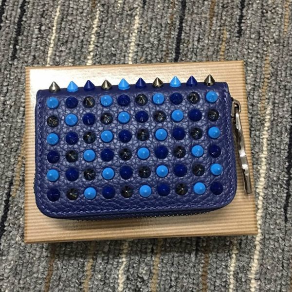 

мода кожаные мужские и женские кошельки, высокого качество классические ежедневно молния коротких заклепки молнии красного обувь бумажник те, Red;black