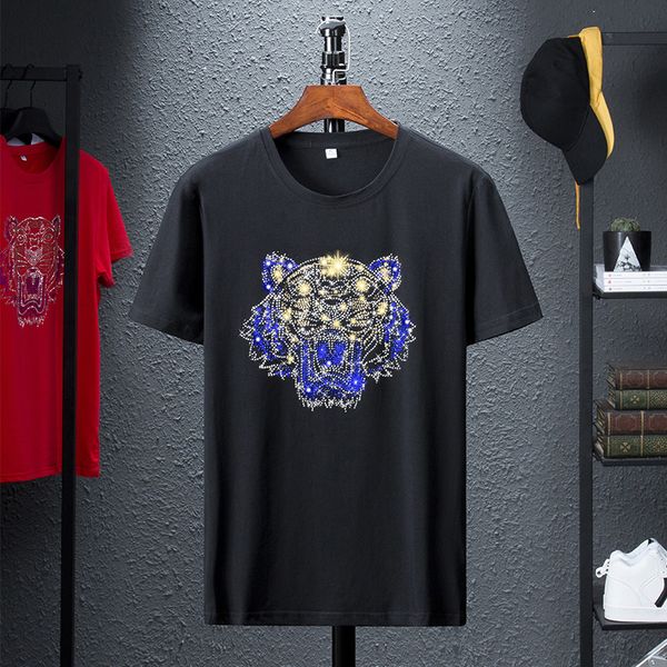 

ready stock - 2020 new men's short sleeve, summer slim ice porcelain cotton, trend diamond t-shirt