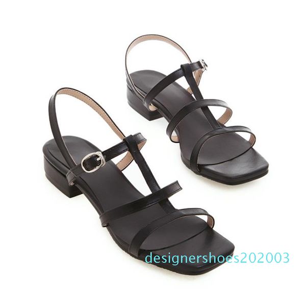 

big small size 31 to 42 to 46 casual style yellow blue t strap low heel sandals luxury women designer slides tradingbear d03, Black