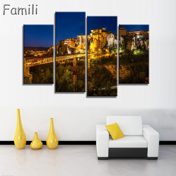 

4pieces spain printed canvas painting banknotes wall art posters unframed modular paintings cuadros decor hd wall pictures for home