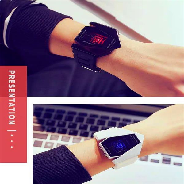 

led cool luxury watch acrylic watch strap automatic led luminous watch smartwatch waterproof function to send children