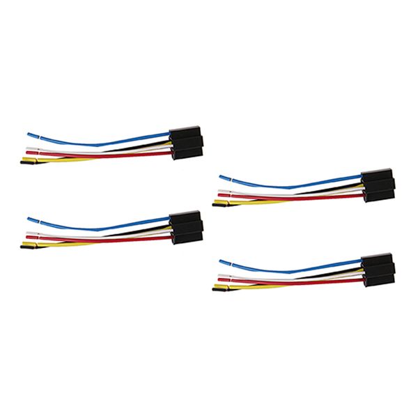 

dc 12v/24v 40a 5-pin wire cable relay socket harness connector 4pcs for car truck
