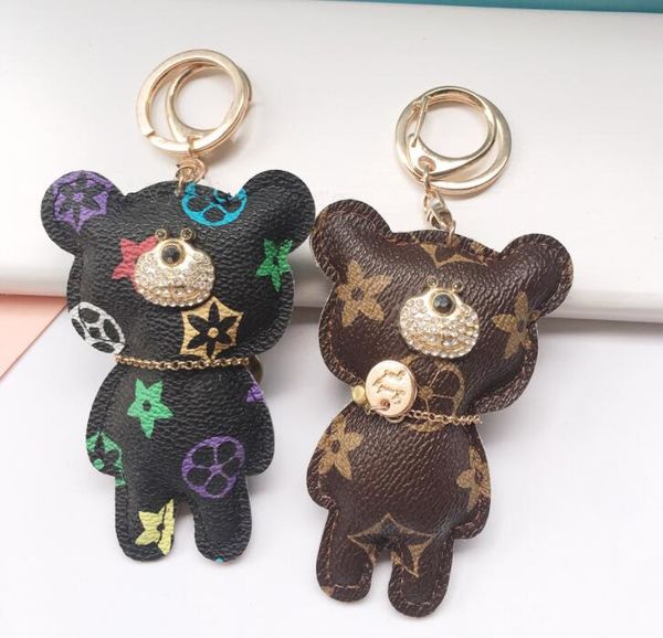 

louis vuitton keychain мужчины и женщины брелок новая мода брелок аксессуары кисточкой брелок искусственная кожа медведь шаблон автомобиля б, Silver
