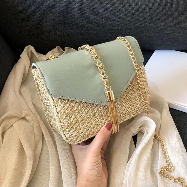 

chain small flap bags for women 2020 fashion straw crossbody bags ladies summer messenger shoulder handbags dropshipping #55