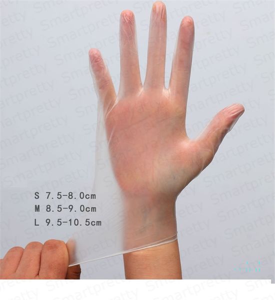 

100pcs/box disposable pvc transparent gloves food grade virus isolate anti-static dust plastic protective gloves for cleaning cooking e32413