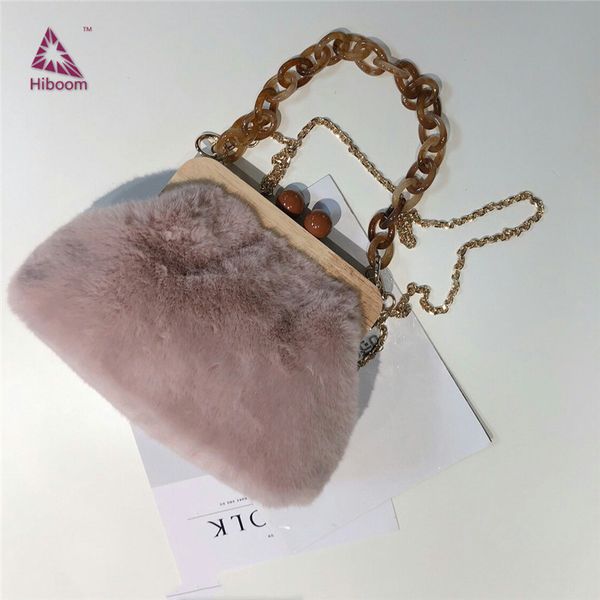 

hiboom wooden clip handbags women leopard print evening crossbody purse female acrylic fur clutch bag bolsa feminina casual