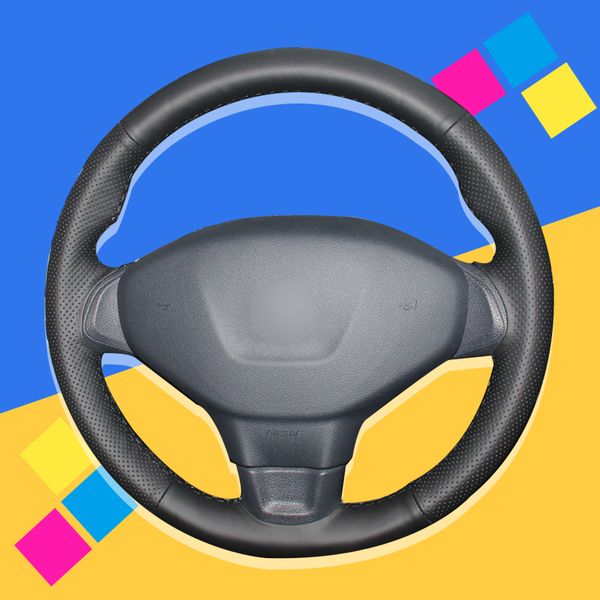 

auto braid on the steering wheel cover for 301 interior accessories hand-stitched diy car braiding covers car-styling