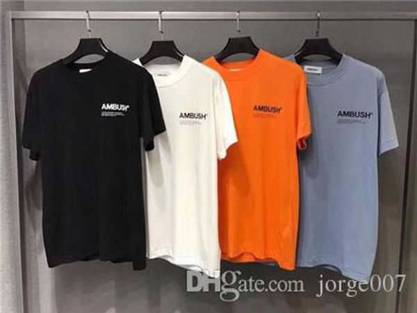 

tide бренда amb пятно горячей груди письмо logo простой t-shirt свободный сплошной цвет вокруг шеи короткий рукав, White;black