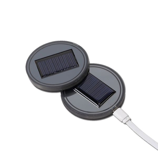 

new universal car anti slip mat waterproof solar led cup bottle drinks holder pad coaster usb car charger mats